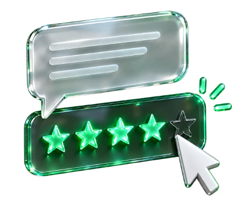 A feedback message with a star rating