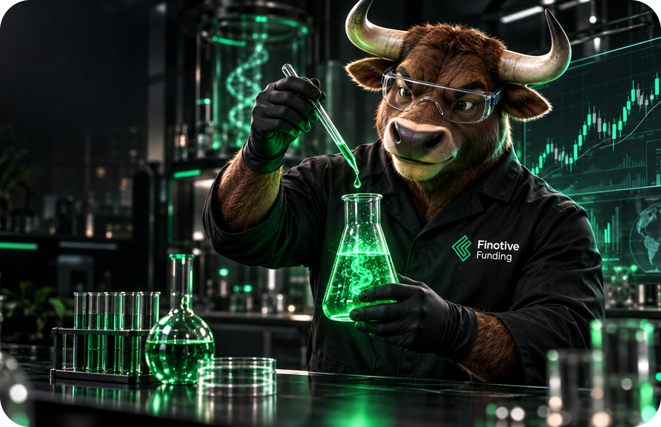 A Finotive trader testing a new account model in a laboratory